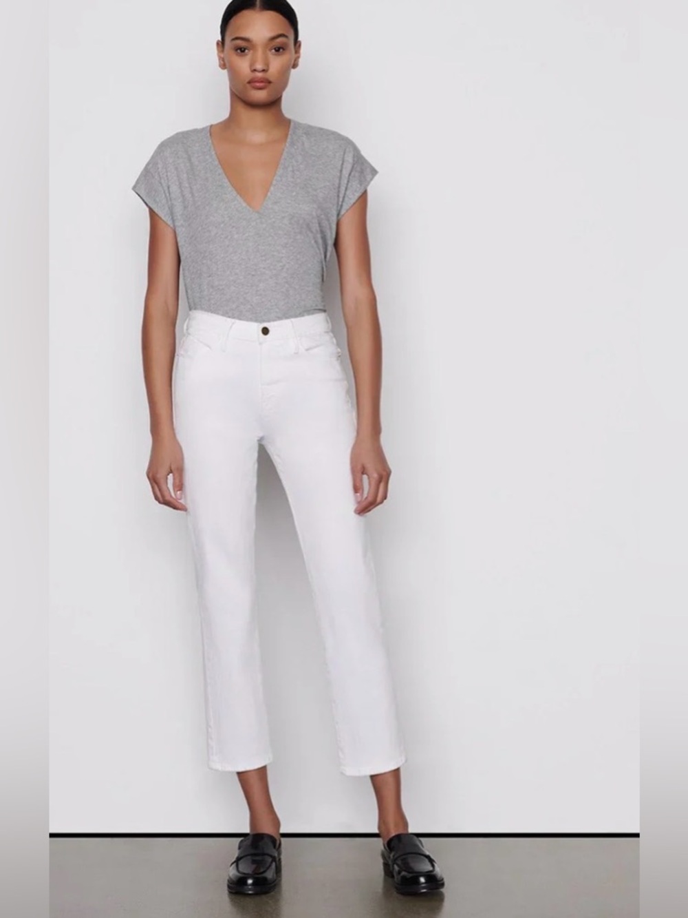 FRAME Le High Rise Straight Ankle Jeans